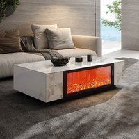 Meuble TV moderne pour salon avec cheminée électronique 3D, table basse, flamme simulée en pierre, mobilier de luxe pour hôtel et maison Movvon CF802