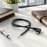 Câble de charge rapide USB type-c personnalisé coude à 90 degrés à angle droit ouvert usage industriel conducteur en cuivre 250V isolation PVC