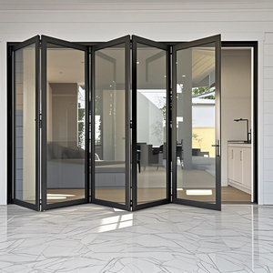 LEDOW Modern Design Bifolding <b>Door</b> Tempered Glass Aluminum Bifold Patio <b>Door</b> Triple Track For Outdoor Use United States Canada