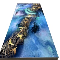 Vente flash : panneaux muraux d'hôtel en PVC plastique brillant 3D, imperméables aux UV, imitation marbre