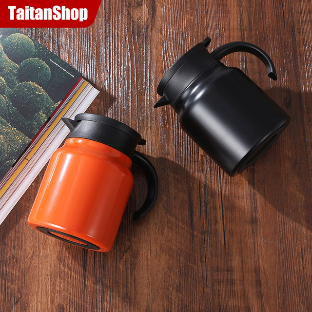 304 Stainless Steel Coffee Kettle Vacuum Insulated Thermos Tea Pot with Large Capacity and Filter Use for Office