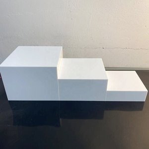 Tùy chỉnh bảng Acrylic Hộp màu trắng với logo Acrylic hiển thị thực phẩm tự chọn Riser vuông chủ cho tiệc cưới - Product Image 3