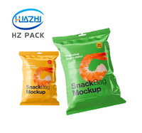 Sachet d'emballage alimentaire personnalisé avec fermeture arrière pour chips, bonbons, biscuits et autres produits en film alimentaire