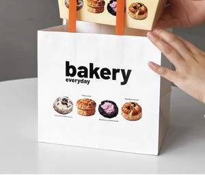 Túi giấy kraft bán buôn tùy chỉnh, dùng mang đi, đựng đồ ăn nhanh, bánh mì, bánh ngọt, bánh quy, bánh mì nướng, in logo theo yêu cầu - Product Image 3