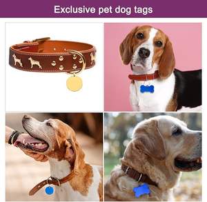 Étiquettes rondes en métal brossé, estampées, en <span class=keywords><strong>acier</strong></span> inoxydable massif, personnalisées, pour animaux de compagnie - Product Image 2