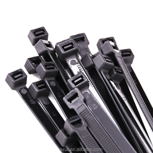 Paquete de 100 bridas de nailon autoblocantes negras de alta calidad IGOTO, bridas de plástico con cremallera de tamaño personalizado de fabricantes - Product Image 1