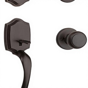 Poignée de porte d'entrée avec serrure à pêne dormant pour Belleview, ensemble de poignées d'entrée ambidextres en bronze vénitien, résistant à l'effraction, avec clé intelligente et remise à clé. - Product Image 3