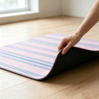 Tapete de Yoga de Caucho Natural de 5 mm, Tapete de Fitness Antideslizante, Ecológico y Duradero de Alta Calidad para Gimnasio en Casa, Yoga, Pilates y Ejercicio