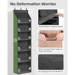Over The Door Organizer 6 Shelf Hanging Storage With 14 Mesh Pockets <b>Black</b> For Closet Bathroom Bedroom Organization - Product Image 4