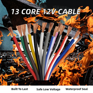 สายไฟอุตสาหกรรม Tanya RVV/RVVP 13 แกนทองแดง 12V 10 เมตร สำหรับรถพ่วง ไฟท้าย LED ระดับ IP68 ฉนวน PVC ขนาด 1.5 มม. แบบไขว้ - Product Image 2