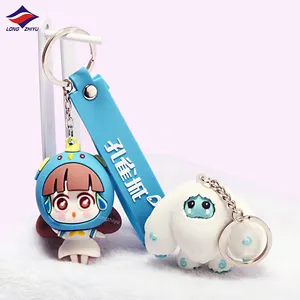 Longzhiyu Schattige Pop Sleutelhanger Custom Pvc Cartoon Sleutelhanger 3d Zachte Siliconen Sleutelhanger Fabriek Groothandel 17 Jaar Fabrikant