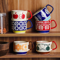 Tasses à café en céramique et grès pour la maison, vente en gros, mugs créatifs pour couple, tasses à lait pour le petit-déjeuner, compatibles lave-vaisselle et micro-ondes