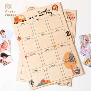 Cadre photo <span class=keywords><strong>en</strong></span> bois pour les étapes importantes de la première année du nouveau-né, affichage de photos de bébé, carte mensuelle commémorative de la croissance du nouveau-né - Product Image 6