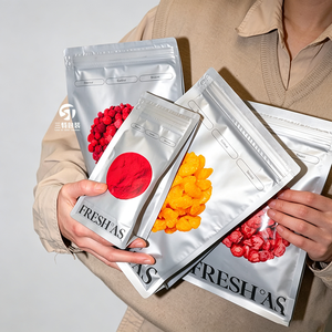 Sachet alimentaire pour animaux de compagnie en papier kraft imprimé numériquement, faible MOQ, avec fenêtre transparente, fermeture éclair à huit côtés, pour friandises pour chats et chiens - Product Image 4