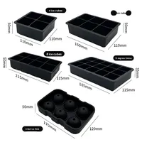 Moule à glaçons en silicone de qualité alimentaire pour la maison, noir, avec couvercle, pour whisky, démoulage facile, réutilisable