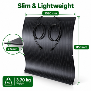 แผงโซลาร์เซลล์แบบยืดหยุ่น 240 วัตต์ โมโนคริสตัลไลน์ รับน้ำหนักลม 2400Pa รับน้ำหนักหิมะ 5400Pa สำหรับหลังคา ระเบียง รถบ้าน เรือ และการใช้งานกลางแจ้ง - Product Image 1