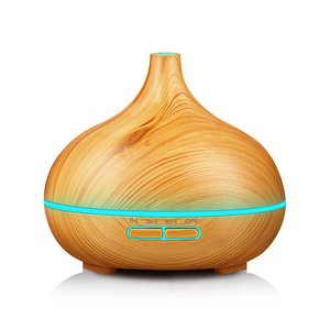 Diffuseur d'arômes ultrasonique 400 ml à grain de bois, purificateur d'<span class=keywords><strong>air</strong></span> en forme d'oignon, humidificateur d'huiles essentielles avec 7 couleurs LED et minuterie pour bureau et chambre - Product Image 6