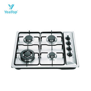 Cuisinière à gaz encastrable 4 brûleurs de haute qualité en acier inoxydable avec commande frontale, boutons métalliques, plaque de cuisson à gaz GPL et dispositif de sécurité - Offre Spéciale - Product Image 5