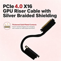 Câble Riser PCIe 4.0 X16 bidirectionnel 32 Go/s, câble tressé en maille plaqué argent à 270 degrés, extension pour boîtier ITX