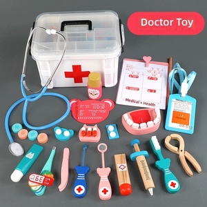 Coffret de jeu de <span class=keywords><strong>docteur</strong></span> en bois pour enfants de 4 à 6 ans, unisexe, cadeau d'anniversaire, boîte à outils médicaux, coffret cadeau portable - Product Image 2
