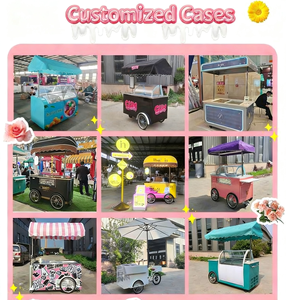 Carrello Mobile Multifunzionale in Metallo <span class=keywords><strong>per</strong></span> Esterni, Noleggio <span class=keywords><strong>per</strong></span> Matrimoni, Feste di Compleanno, <span class=keywords><strong>Carretto</strong></span> Portatile <span class=keywords><strong>per</strong></span> <span class=keywords><strong>Gelati</strong></span> e Caramelle, Personalizzabile con Logo - Product Image 5