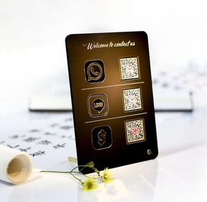 Tùy chỉnh xách tay Máy tính để bàn mã QR thẻ <span class=keywords><strong>Rack</strong></span> hiển thị với logo cho phương tiện truyền thông xã hội quét và thanh toán - Product Image 4