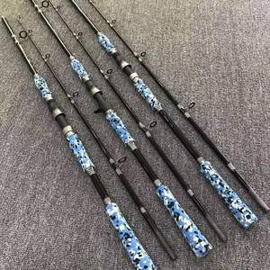 Canne à <span class=keywords><strong>pêche</strong></span> au poisson-chat d'eau douce Canne à <span class=keywords><strong>pêche</strong></span> lourde Baitcasting en carbone 6'8 2.1m H 2.28m 7'6 XH 2 sections Canne à tête de serpent - Product Image 1