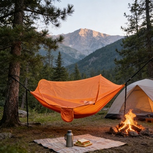 Hamaca Impermeable y Resistente al Viento con Diseño Cerrado, Nailon Resistente al Agua y Puerta de Malla con Cremallera - Product Image 1