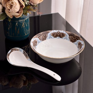 Hot Selling European Luxury 58pcs <b>Black</b> and Gold Ceramic <b>Dinner</b> <b>Set</b> Premium Bone China - Product Image 6