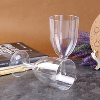 Tasse à vin de Champagne jetable et non démontable, gobelet en plastique transparent, verre à Cocktail, verre à Mousse, tasse à Dessert