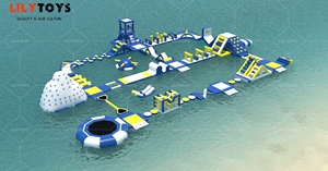 Thương mại khổng lồ <span class=keywords><strong>Inflatable</strong></span> nước trở ngại công viên nổi Aqua công viên với trượt tháp, leo tường, Trampoline cho trẻ em - Product Image 6