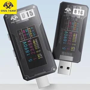 Oss U15/U16 hiện tại điện áp Tester Type-C USB-A 12A 600 Wát kiểm tra điện mét cho điện thoại di động sạc công suất Tester công cụ - Product Image 2