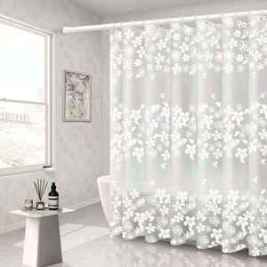 High Quality Waterproof Thick PEVA Shower <b>Curtain</b> With <b>Hooks</b> for Home Hotel Guestroom Bathroom Decoration Shower <b>Curtain</b> - Product Image 4