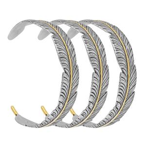 Bracelet ajustable pour femme en acier inoxydable plaqué titane, design squelette, style ouvert, hip-hop - Product Image 6