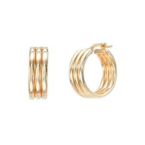 2025 nueva llegada impermeable hipoalergénico 14K oro Trio aro pendiente para niñas - Product Image 5