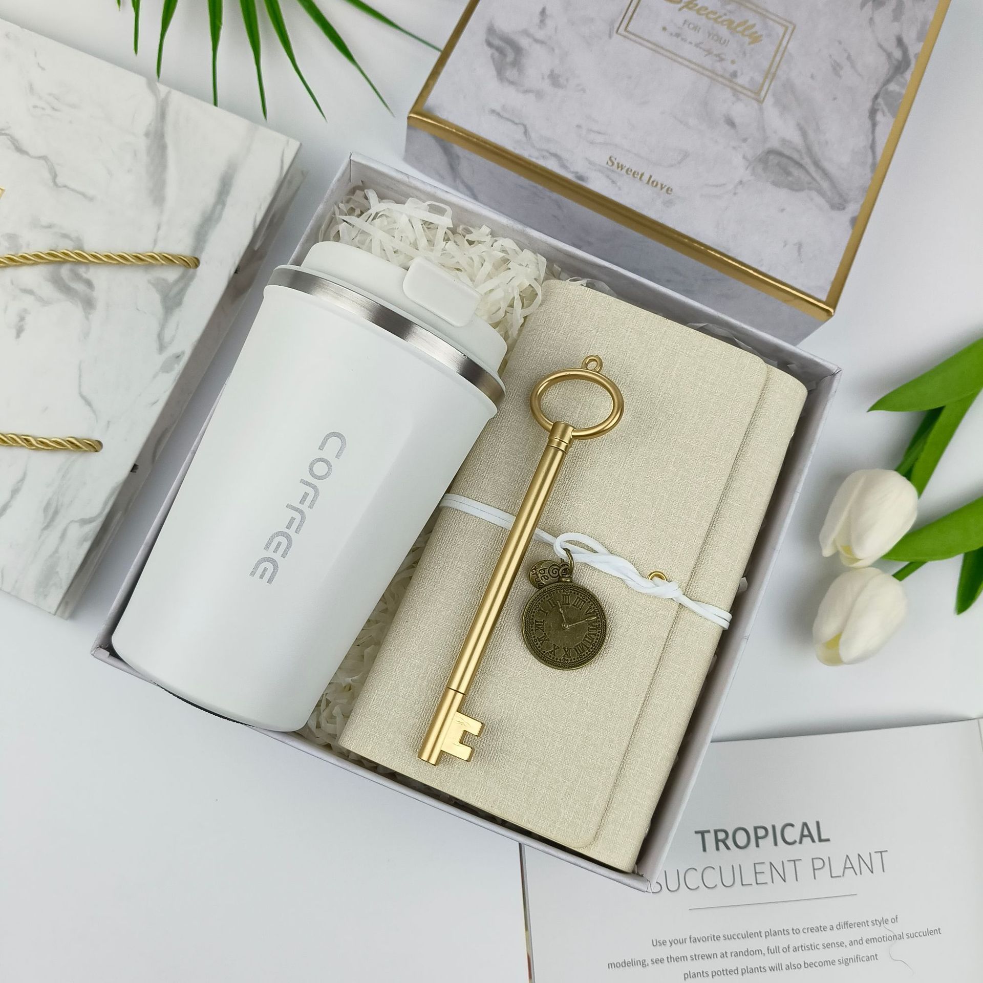 Vacuum flask +  Notebook + Key pen