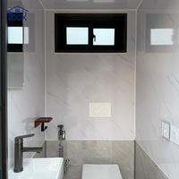 Unité de toilettes mobiles avec WC mural supérieur pour chantier, cabine de salle de bain modulaire pour installation de construction temporaire