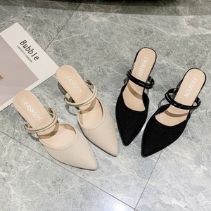 Basic a 2 colori con tacco medio tacco a spillo décolleté con tacco LK8803 zoccoli e muli - Product Image 1