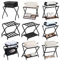 Support de bagages pliable en gros, compatible dropshipping, support de valise pliable en métal pour chambre d'hôtes, hôtel, chambre à coucher, placard