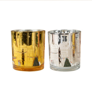 Funday Scented <b>Candle</b> Gold Glass Cylinder Christmas <b>Gift</b> Luxury Decorative - Product Image 2