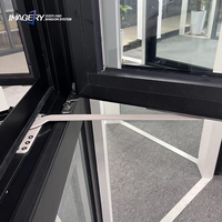 Fenêtre à manivelle en aluminium avec brise-thermique, verre trempé double vitrage, isolation thermique, système de profilés isolants