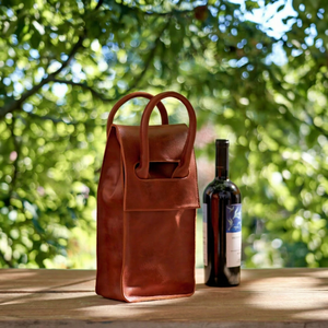 Porte-vin en cuir véritable Elite, sac de transport pour une bouteille, boîte de transport de vin de luxe pour les voyages LEB-0055B - Product Image 1