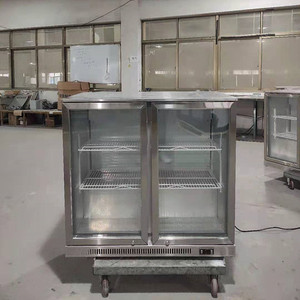 Refrigerador <span class=keywords><strong>Horizontal</strong></span> Retro para Latas de Cerveza, 300L, Acero Inoxidable, Enfriamiento por Aire, 3 Puertas, Pantalla de Temperatura 0-10 - Product Image 3