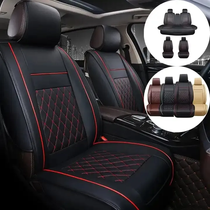 PU Leather 5 Seats sit cover for cars Universal Cars Front Rear Seat Protector Cushion Interior Styling Accessories