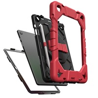 Étui de protection pour tablette Tab A9+ A9PIUS avec sangle de maintien en silicone anti-chute et support rotatif, finition mate et antichoc