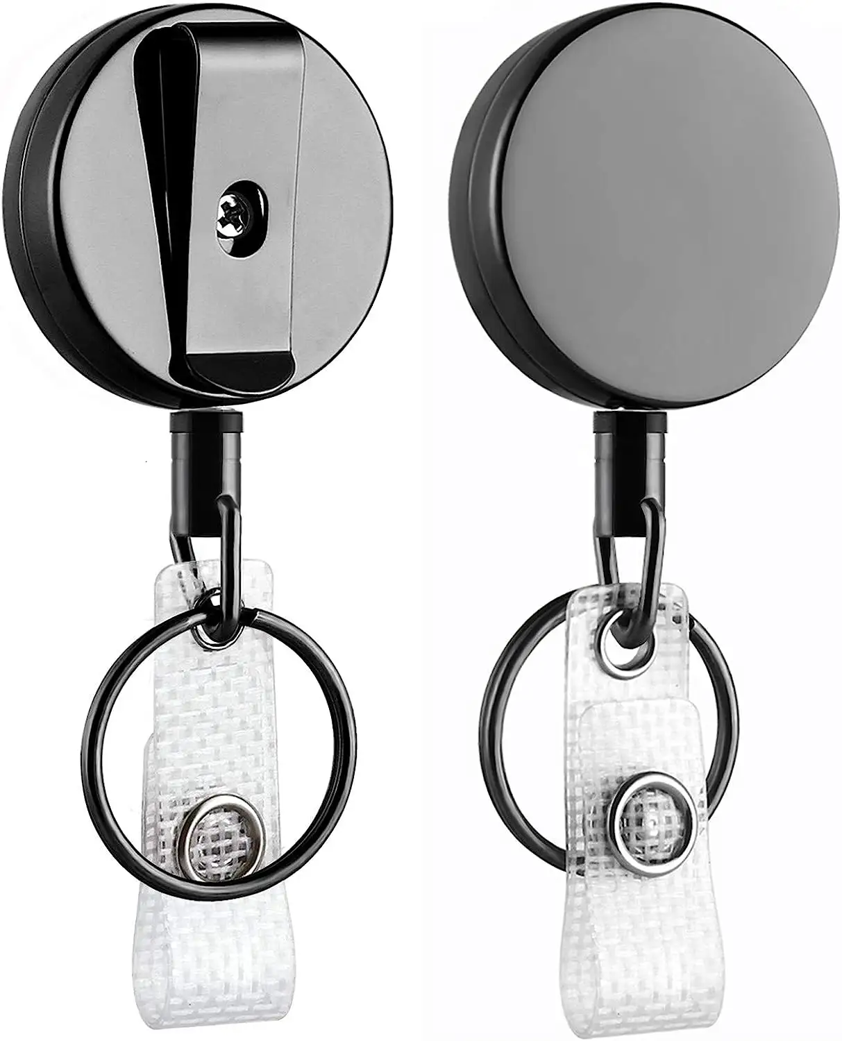 Porta Badge retrattile per impieghi gravosi porta Badge identificativo in metallo con portachiavi con Clip da cintura per portachiavi con carta di nome