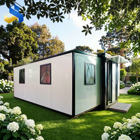 Casa Contenedor Prefabricada de Acero Ligero de Lujo Europeo de 20 pies, Techo a Dos Aguas, Terraza Envolvente, Puertas de Panel Sándwich, Certificación CE