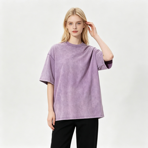 Camiseta de Hombre Oversize 100% Algodón con Lavado Ácido, Hombro Caído, Manga Corta, Peso Pesado, Lisa, con Logotipo Personalizado - ¡Gran Oferta! - Product Image 2