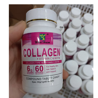 Comprimé de Collagène Marin Naturel Fruité pour l'Éclat de la Peau, Aliment Multi-Vitaminé C Biotine, Pilules de Collagène, Fabricant de Comprimés de Collagène