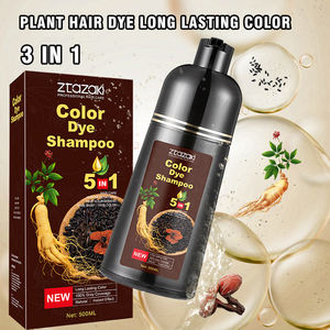 Fabricant en gros en stock, teinture capillaire au ginseng 5 en 1, shampoing, meilleure qualité, teinture capillaire permanente pour usage domestique - Product Image 4